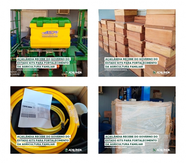 AÇAILÂNDIA RECEBE DO GOVERNO DO ESTADO KITS PARA FORTALECIMENTO DA AGRICULTURA FAMILIAR