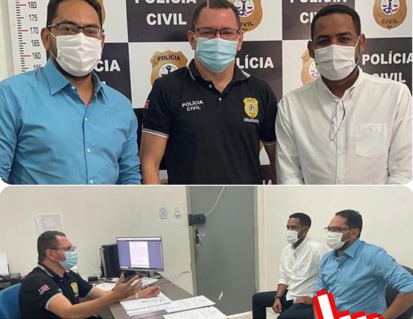 Prefeito de Imperatriz Assis Ramos visita delegacia de Açailândia, para acompanhar investigações sobre sequestro da esposa do prefeito Aluísio