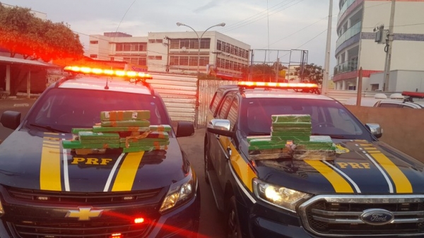 PRF apreende 39kg de maconha com passageiras de ônibus em Caxias/MA
