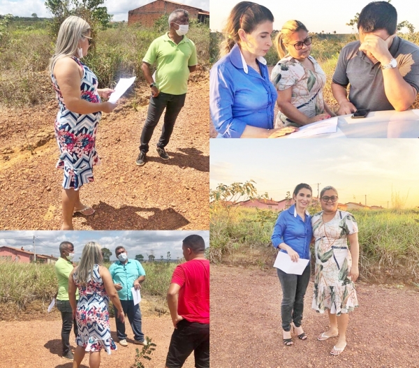 AÇAILÂNDIA – Vereadora Robenha faz visita ao terreno onde será construída a creche de tempo integral no Jardim Aulidia.