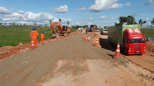 Atualização dos trabalhos no km 340 da BR 316/MA, próximo a Bacabal