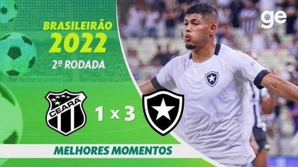 Com dois de Erison, Botafogo bate Ceará por 3 a 1 e vence a primeira no Brasileirão