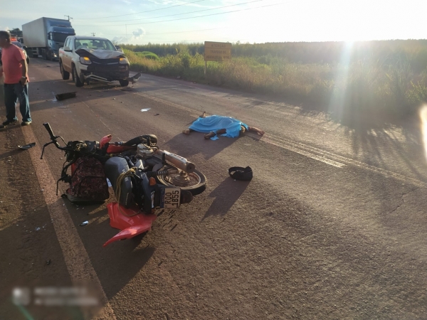 AÇAILÂNDIA - BR-010: Motociclista morre ao colidir com caminhonete