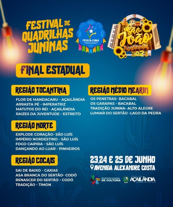 AÇAILÂNDIA - Confira a programação do São João 