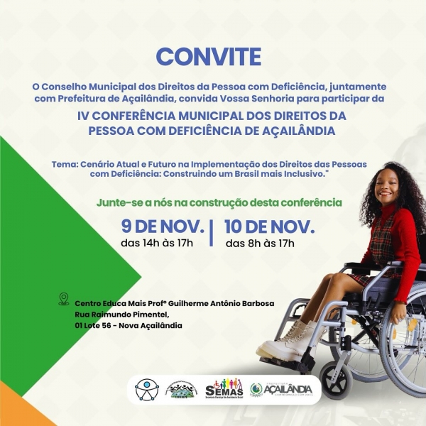 IV CONFERENCIA MUNICIPAL DOS DIREITOS DA PESSOA COM DEFICIÊNCIA DE AÇAILANDIA
