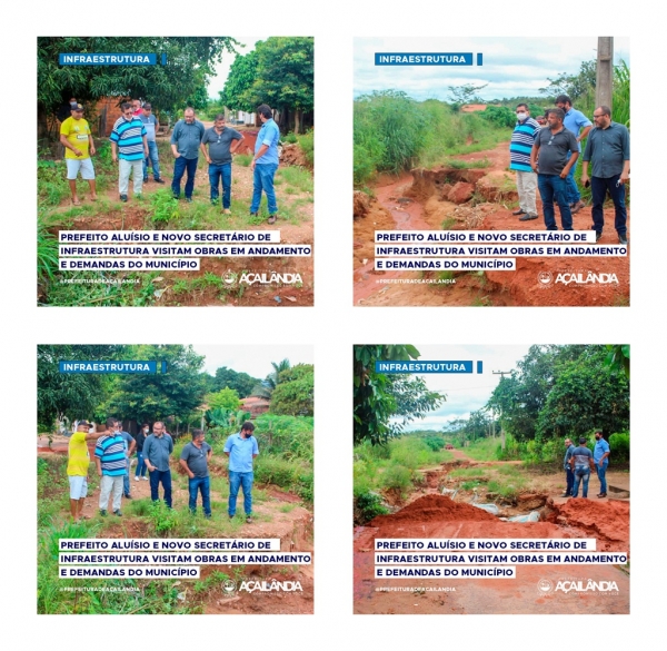 Prefeito Aluísio e novo secretário de Infraestrutura visitam demandas  do município 