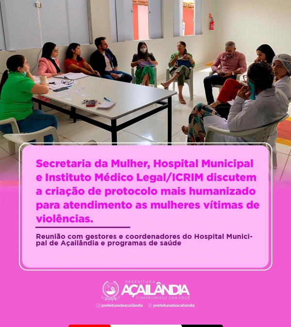 Secretaria da Mulher, Hospital Municipal e Instituto Médico Legal/ ICRIM discutem a criação de protocolo mais humanizado para atendimento as mulheres vítimas de violências.