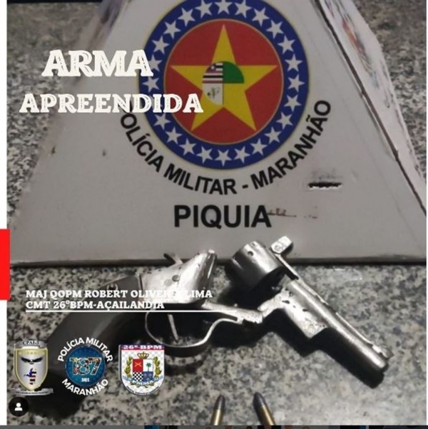 AÇAILÂNDIA – POLICIA MILITAR PERSEGUE DUPLA QUE NA FUGA DEIXA ARMA QUE SERIA USADA PARA CRIMES NA CIDADE 