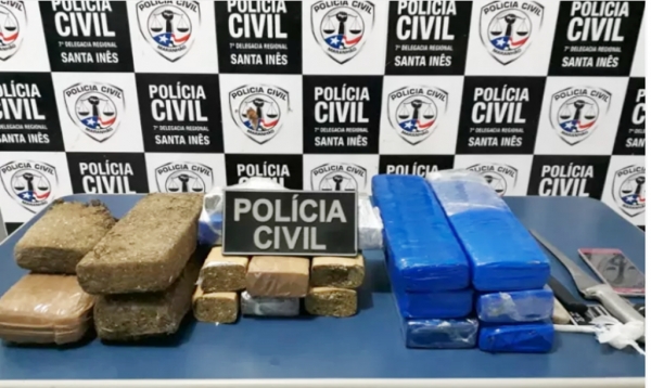 Polícia apreende 13 kg de maconha prensada em Santa Inês