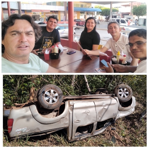 MILAGRE: BLOGUEIRO JÓ FERNANDES E MAIS 4 PESSOAS, SAÍRAM ILESO DE CAPOTAMENTO NA BR 222