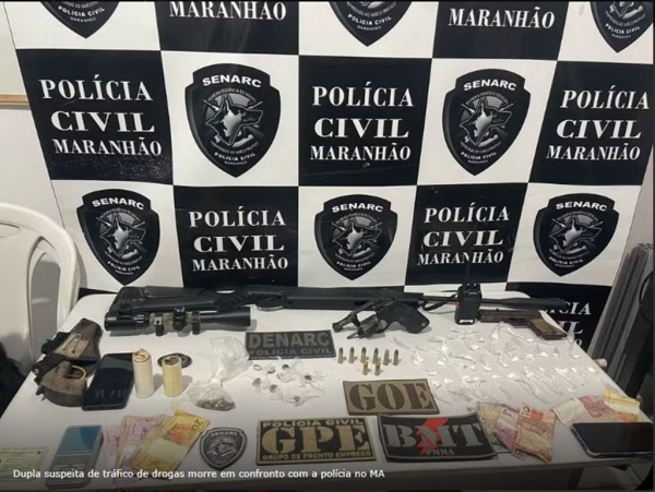 DUPLA SUSPEITA DE TRÁFICO DE DROGAS MORRE EM CONFRONTO COM A POLÍCIA NO MA