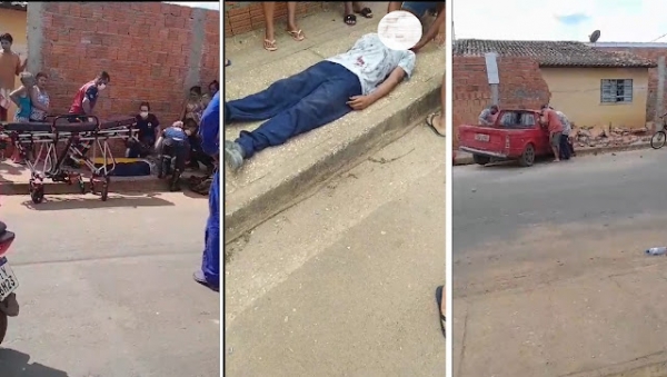 AÇAILÂNDIA VÍDEO: JOVEM EM CARRO DESGOVERNADO BATE EM MURO E FICA GRAVEMENTE FERIDO NO JARDIM AULIDIA 