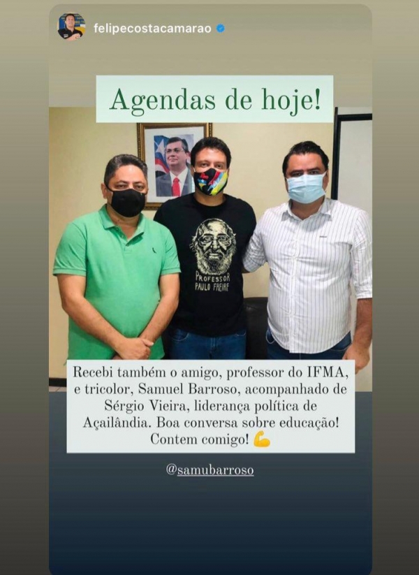 SÉRGIO VIEIRA PARTICIPA DE REUNIÃO COM SECRETÁRIO DE ESTADO FELIPE CAMARÃO.