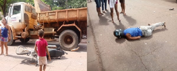 AÇAILÂNDIA - Grave acidente no Pequiá envolvendo uma caçamba e uma moto, deixa uma pessoa morta