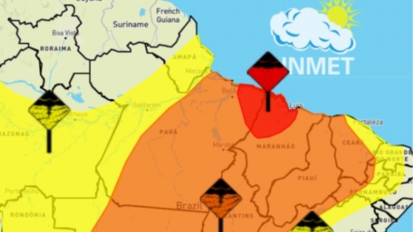  Maranhão entra em alerta vermelho para grande perigo de chuva