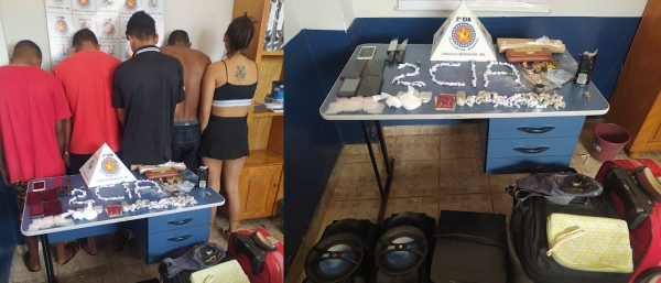 ITINGA DO MARANHÃO: Polícia Militar prende quatro suspeitos de tráfico e cumprido um mandado de prisão