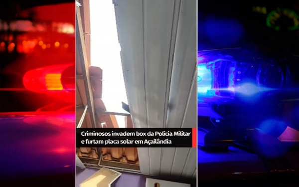  CRIMINOSOS INVADEM BOX DA POLÍCIA MILITAR E FURTAM PLACA SOLAR EM AÇAILÂNDIA