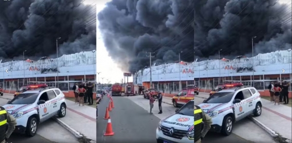 VÍDEO: INCÊNDIO DE GRANDES PROPORÇÕES ATINGE ATACAREJO NA AVENIDA GUAJAJARAS EM SÃO LUÍS