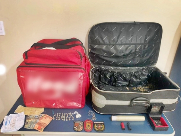 Preso suspeito de tráfico de drogas que utilizava bolsa de app para transportar entorpecentes