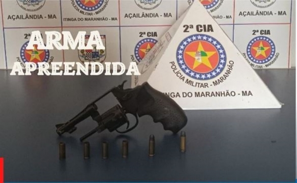 ITINGA DO MARANHÃO: PM RECUPERA ARMA DE FOGO APÓS SUSPEITO EMPREENDER FUGA