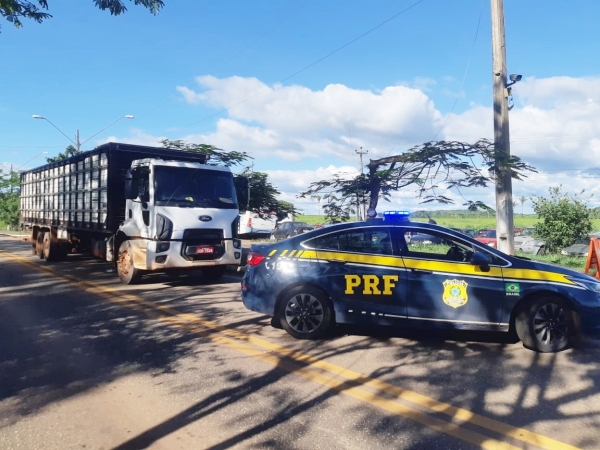 PRF apreende caminhão adulterado no Km 260 da BR 010, em Imperatriz/MA
