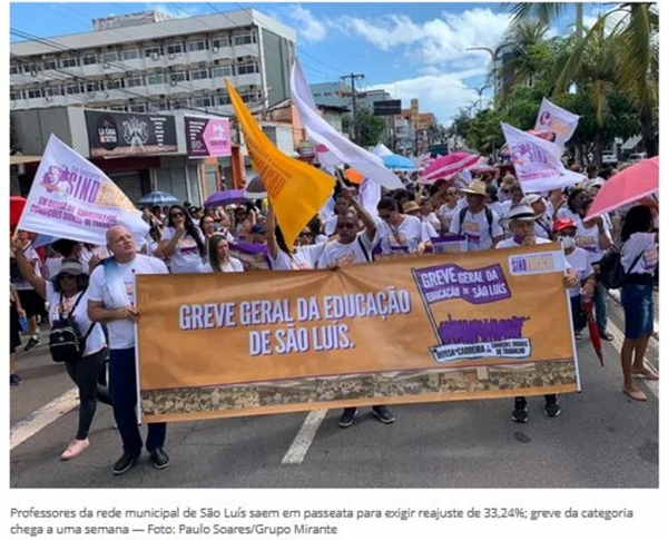 Greve dos professores: Justiça determina que Prefeitura desconte dias parados da categoria em São Luís 
