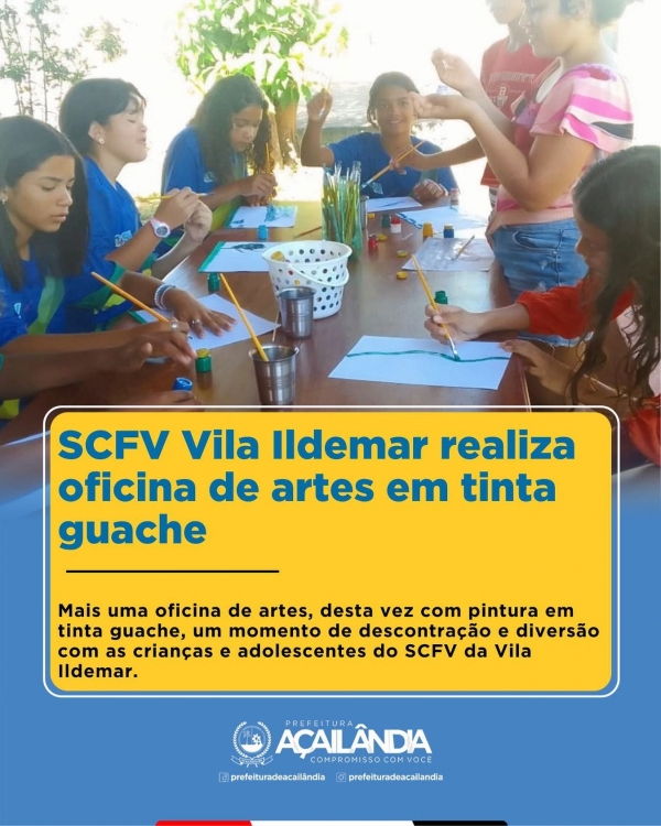 SCFV Vila Ildemar realiza oficina de artes em tinta guache 
