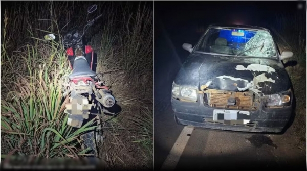  COLISÃO ENTRE CARRO E MOTO DEIXA PILOTO FERIDO NA BR-230, EM BALSAS, NO MA