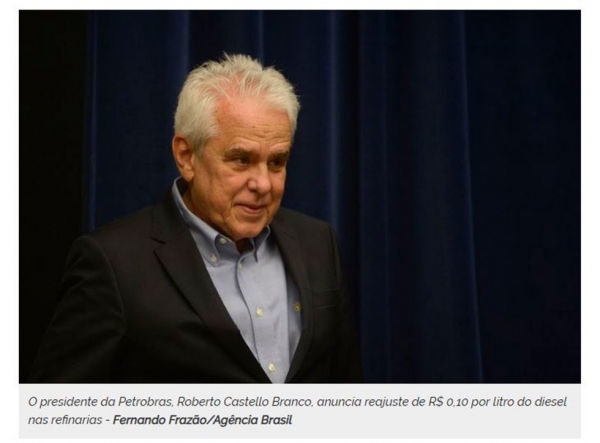 Petrobras reajusta em R$ 0,10 litro do diesel nas refinarias