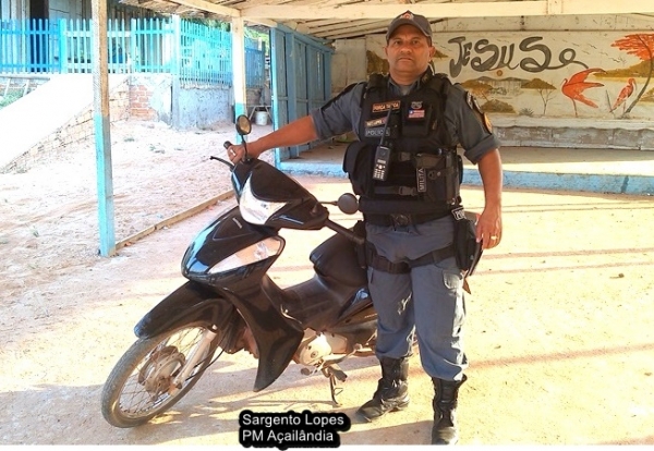 Polícia Militar recupera moto roubada e usada em Assaltos na cidade de Açailândia. 