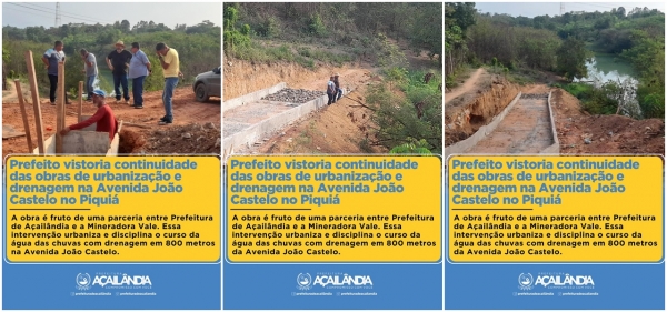 AÇAILÂNDIA -PREFEITURA E VALE REALIZAM OBRA DE PAVIMENTAÇÃO DA AVENIDA JOÃO CASTELO, NO PIQUIÁ