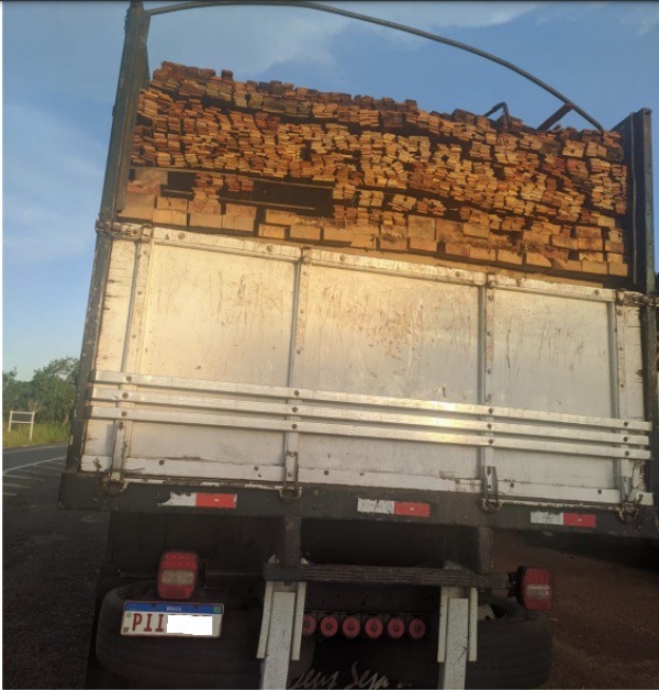 Carga ilegal de madeira é apreendida pela PRF na BR-316