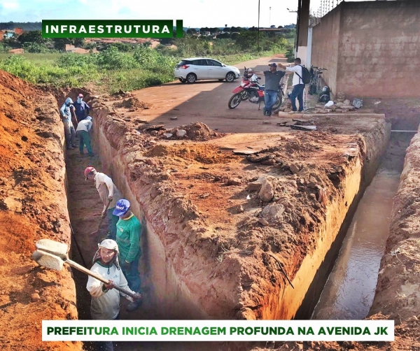 AÇAILÂNDIA: PREFEITURA INICIA DRENAGEM PROFUNDA NA AV. JK