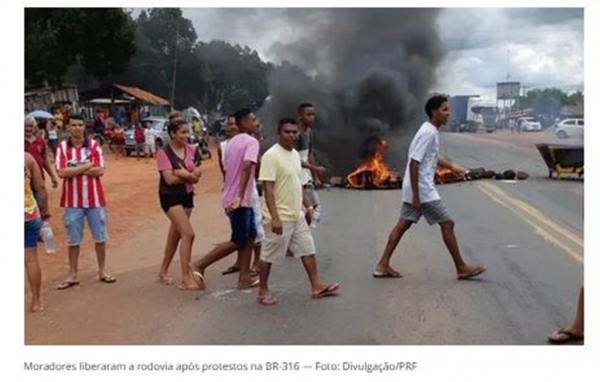 Moradores liberam a BR-316, após protesto pelo assassinato de idosa em Peritoró