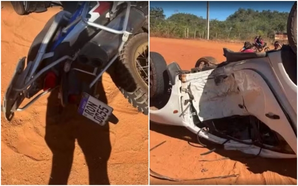 MOTOCICLISTA MORRE APÓS COLISÃO ENTRE MOTO E CAMINHONETE NA BR-010; ACIDENTE DEIXOU CRIANÇA GRAVEMENTE FERIDA