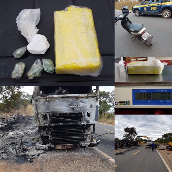 PRF apreende drogas em bagageiro de motoneta na BR-230, no sul do Maranhão