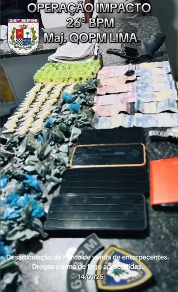 AÇAILÂNDIA- POLÍCIA MILITAR DESARTICULA PONTO DE VENDA DE DROGAS E APREENDE ARMA DE FOGO 