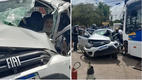 MOTORISTA FICA PRESA ÀS FERRAGENS EM COLISÃO COM ÔNIBUS NA MA-201