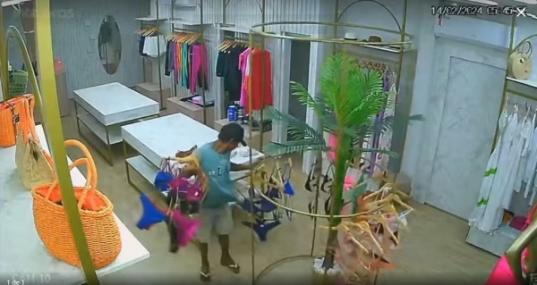 PRESO HOMEM QUE APARECE EM VÍDEO QUEBRANDO PORTA DE LOJA E ROUBANDO ROUPAS NO INTERIOR DO MA