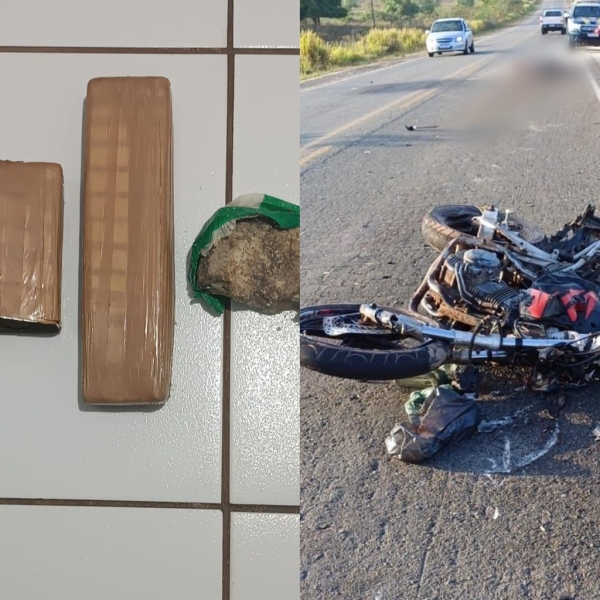 MOTOCICLISTA MORRE EM ACIDENTE NA BR-316 E PRF ENCONTRA DROGAS ESCONDIDAS NA MOTO
