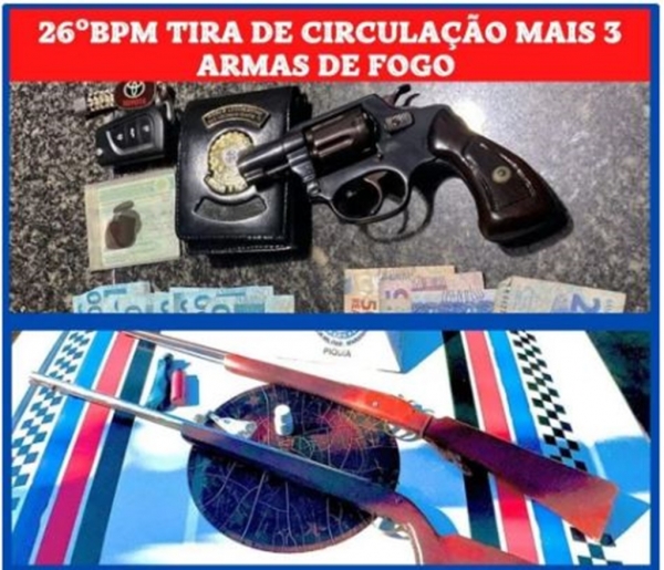 AÇAILÂNDIA - POLÍCIA MILITAR DO 26ºBPM RETIRA DE CIRCULAÇÃO MAIS TRÊS ARMAS DE FOGO