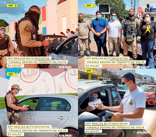 SMT REALIZA BLITZ EDUCATIVA “CRIANÇA SEGURA NO TRÂNSITO NA VOLTA ÀS AULAS