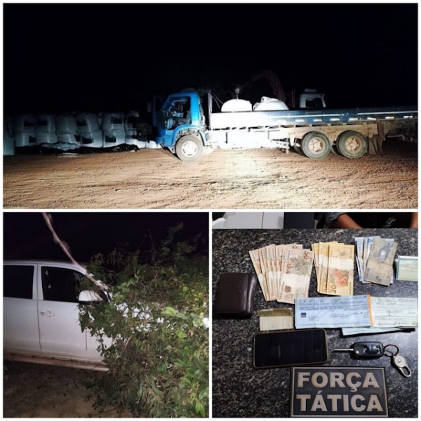 Açailândia: Polícia Militar recupera carga de adubo roubada e prende suspeitos de envolvimento no crime