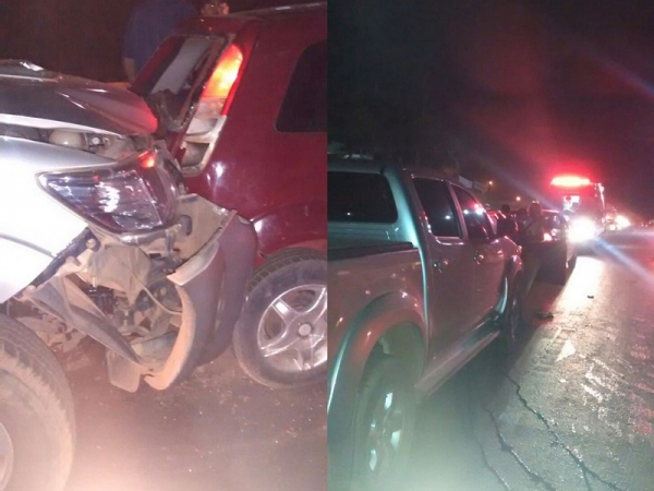 Perigo: Batida entre 4 carros deixou transito parado na BR-222  