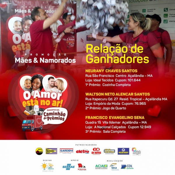 UM SUCESSO - Promoção mães e namorados realizada pelas entidades: ACIA, SICA e CDL