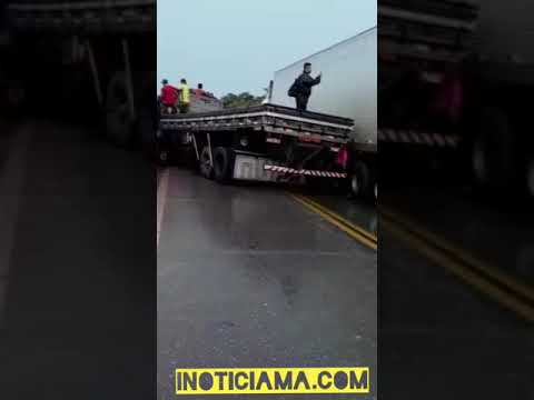 Colisão frontal entre caçamba e caminhão deixa três mortos e três feridos na BR-010, em Dom Eliseu/PA