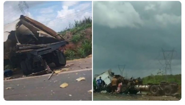MARANHÃO - COLISÃO ENTRE CAMINHÕES DEIXA DUAS PESSOAS FERIDAS NA BR-135