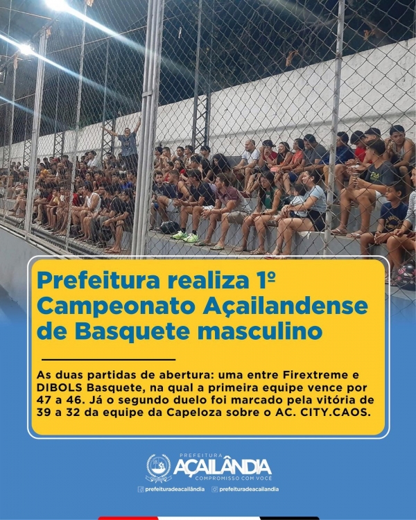 Prefeitura realiza 1º Campeonato Açailandense de Basquete masculino