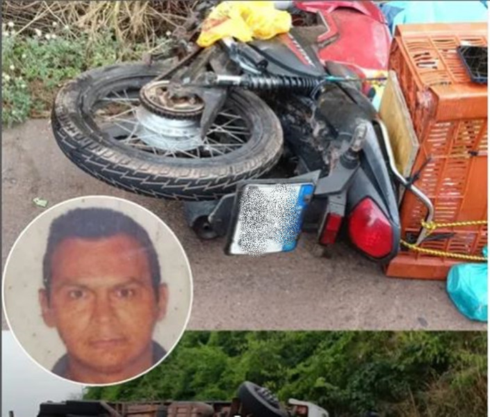 MOTOCICLISTA MORRE APÓS SER ATINGIDO POR CAMINHÃO DESGOVERNADO NA BR, PRÓXIMO AO POVOADO 1700