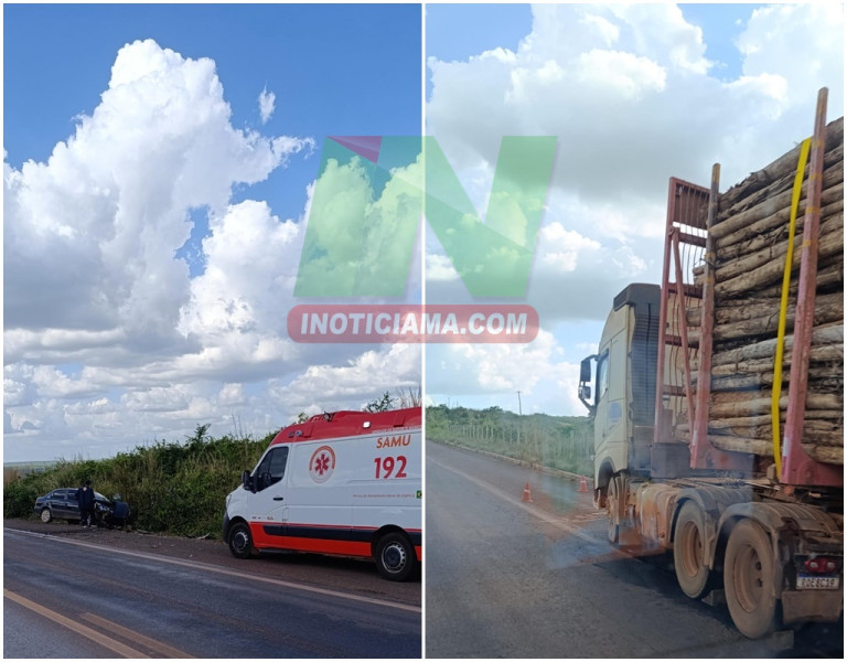 ACIDENTE É REGISTRADO NA TARDE DESTE SÁBADO NA BR-222 ENTRE AÇAILÂNDIA E BOM JESUS DAS SELVAS